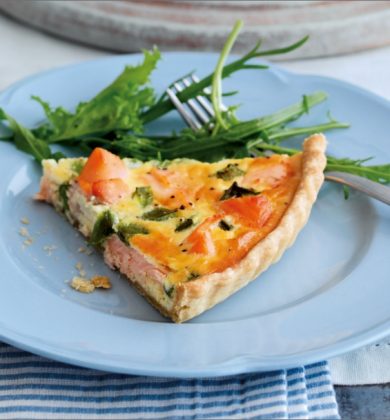 Kerrymaid's Smoked Salmon & Sugar Snap Pea Tart